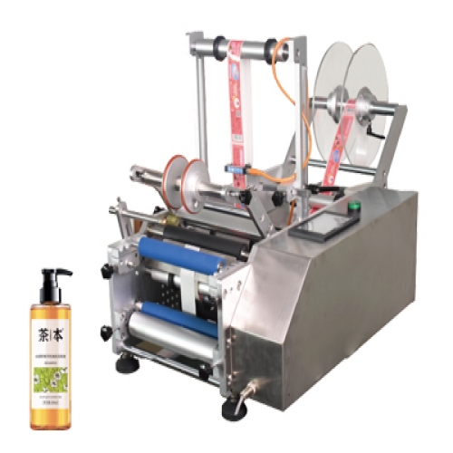 半自動(dòng)沐浴露圓瓶貼標(biāo)機(jī)